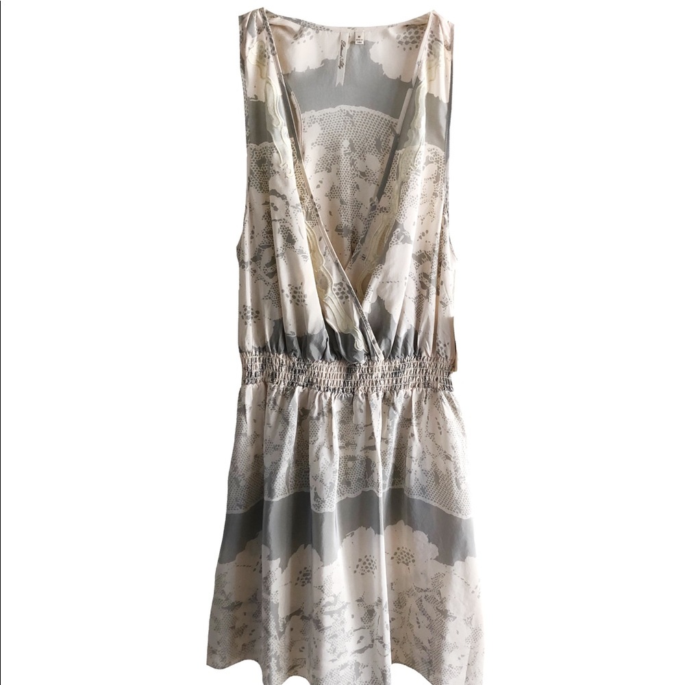 Lace Printed Wrap Mini Dress